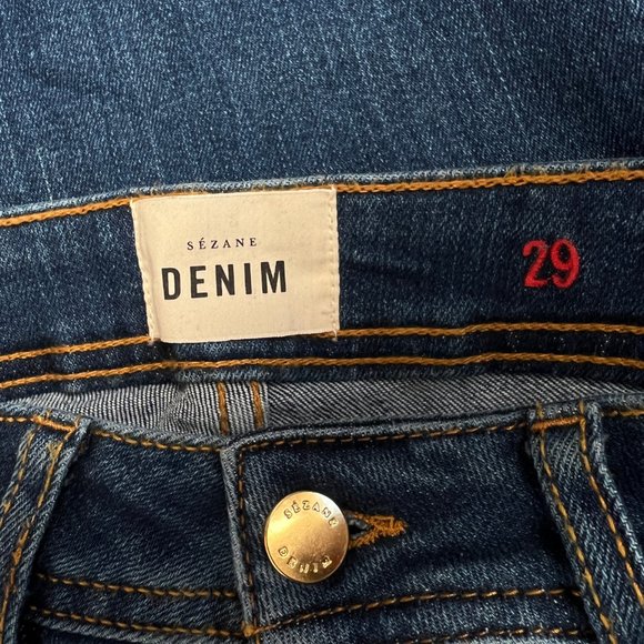 Sézane Parisian Perfect Slim High Waisted Skinny Blue Denim Jeans High Rise - 29 - Picture 7 of 13